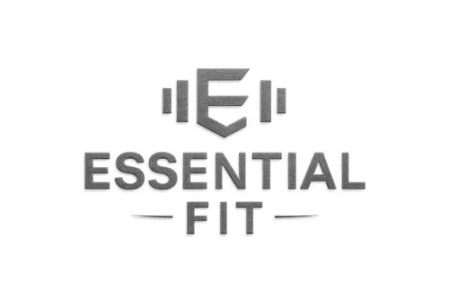 Logo atractivo y oscuro que diga ESSENTIAL FIT